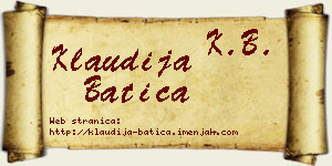 Klaudija Batica vizit kartica